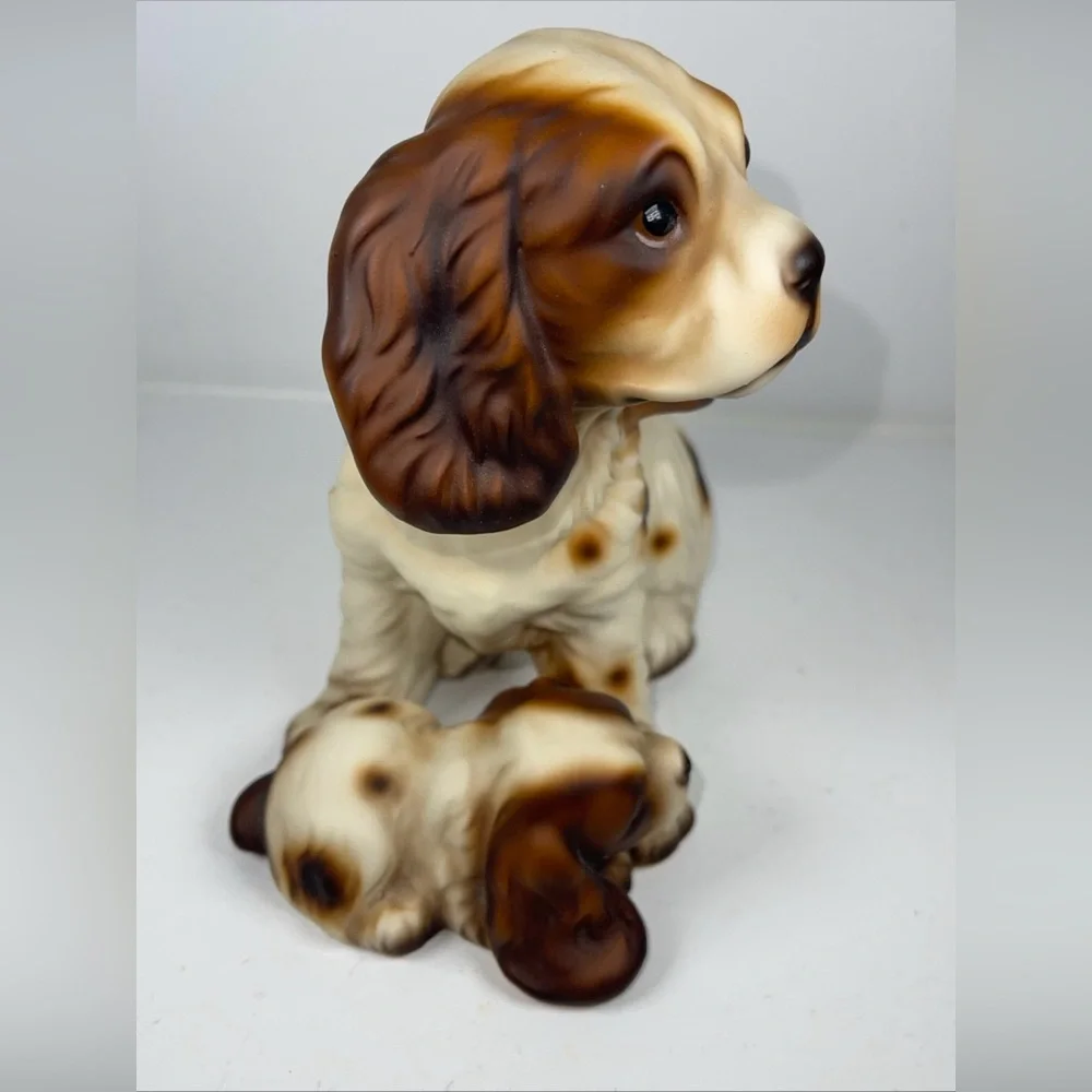 Harvey Knox Vintage rare all ceramic springer spaniel‎ dogs figurine-mid century